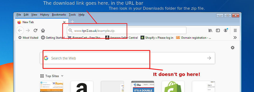 You didn't enter the download link in the URL, you searched for it on Google, which is wrong